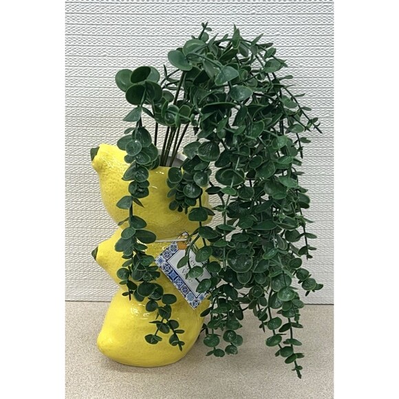 LEMON Ceramic Pottery Bud Vase Figural Yellow 3-D Textured One Design Home - Picture 4 of 17